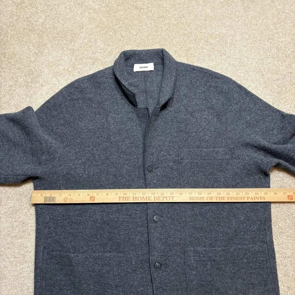 Buck Mason Felted Chore Coat Blazer Mens 2XL Gray Wool Knit Unstructured Jacket